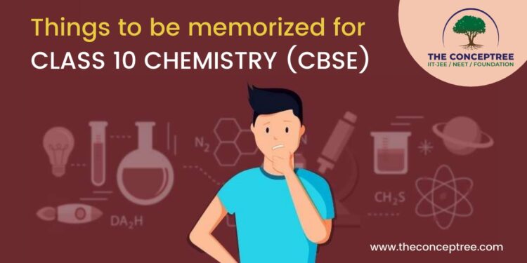Things to be memorized for class 10 Chemistry (CBSE)